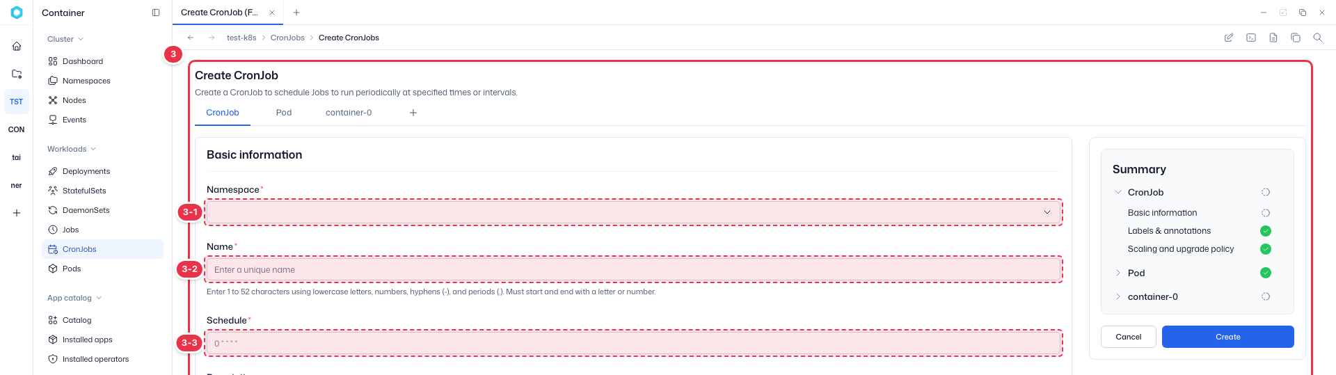 Create CronJob: CronJob