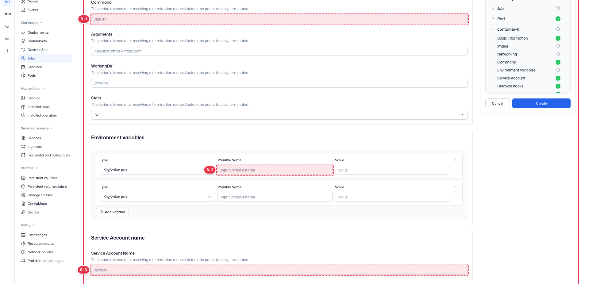 Create Job: Container (2)