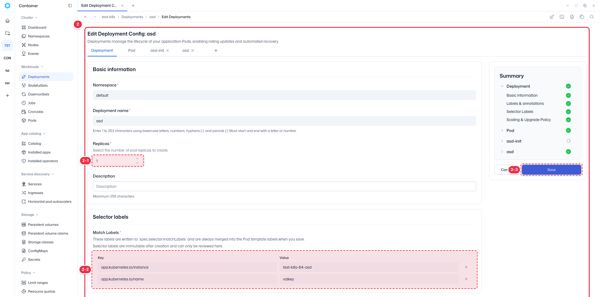 Edit Config: Deployment