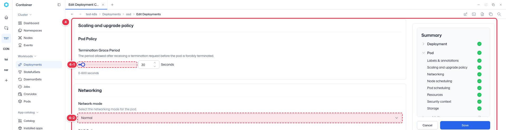 Edit Config: Pod