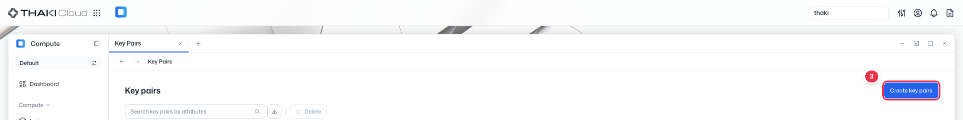 Create key pairs