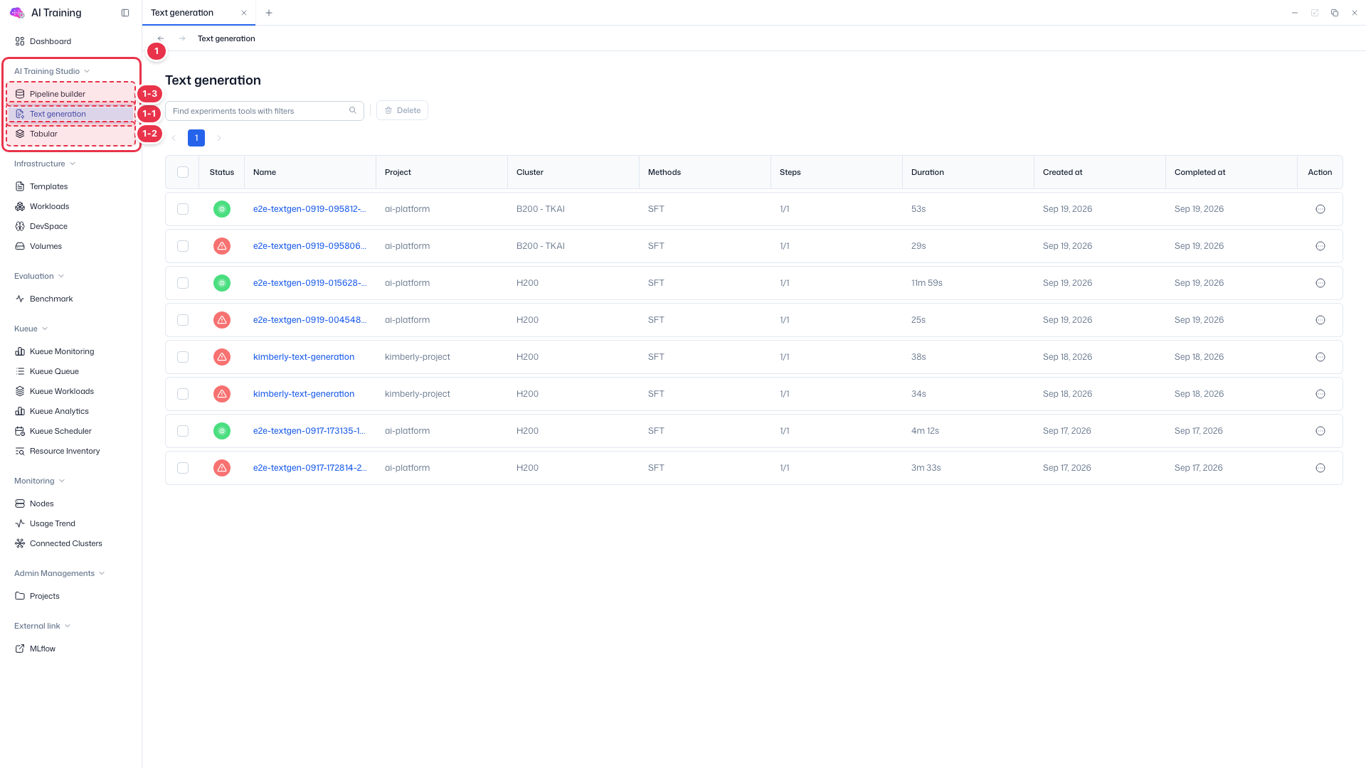 SNB · AI Training Admin