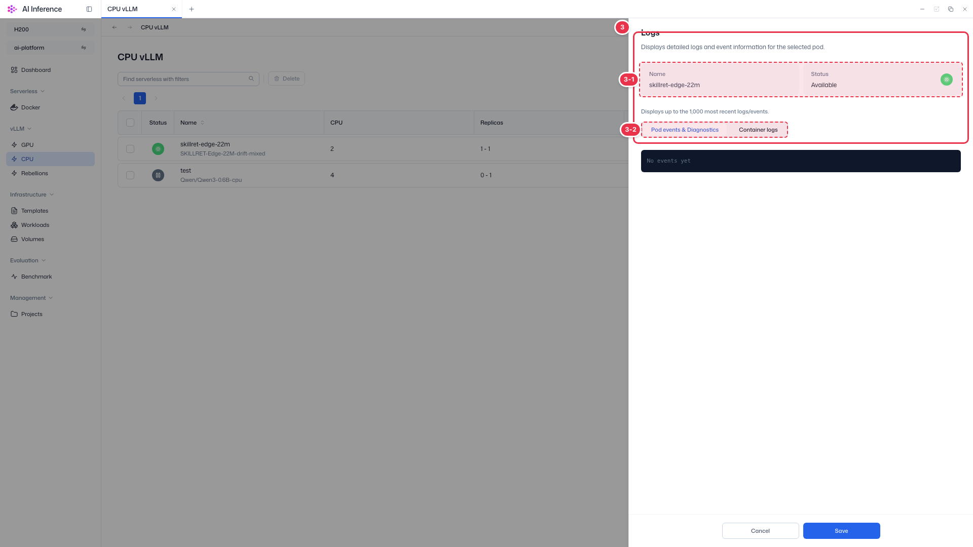 View logs